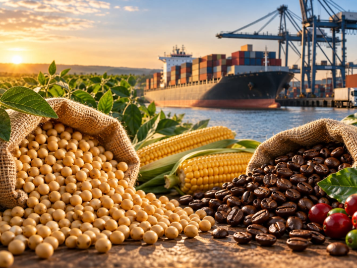 Exportações da agropecuária crescem 11,4% em agosto, puxadas por soja e café