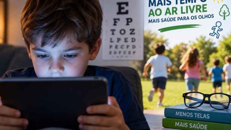 Uso excessivo de telas aumenta alerta para miopia em crianças e adolescentes