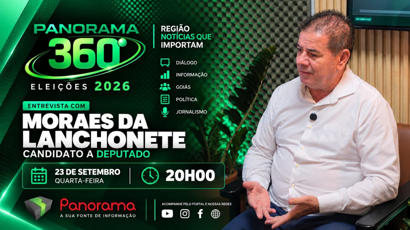 VÍDEO | Moraes da Lanchonete fala sobre Jataí, Sudoeste e propostas para Brasília no Panorama 360º