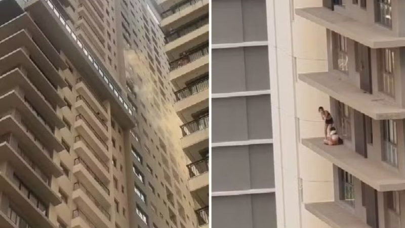 VÍDEO | Apartamento pega fogo no 20º andar e prédio é evacuado em Goiânia