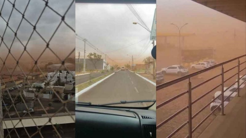 VÍDEO | Nuvem de poeira cobre parte de Jataí com ventos fortes; previsão indica possibilidade de chuva