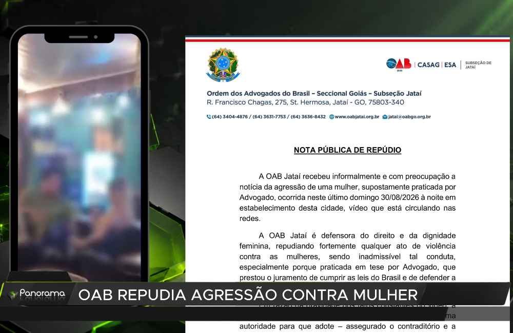 VÍDEO | OAB Jataí repudia agressão contra mulher e cita envolvimento de advogado