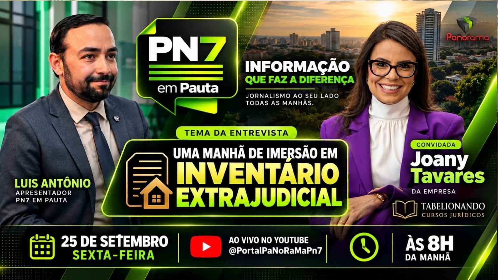 AO VIVO | PN7 em Pauta traz notícias de Jataí, Giro do Agro e entrevista sobre inventário