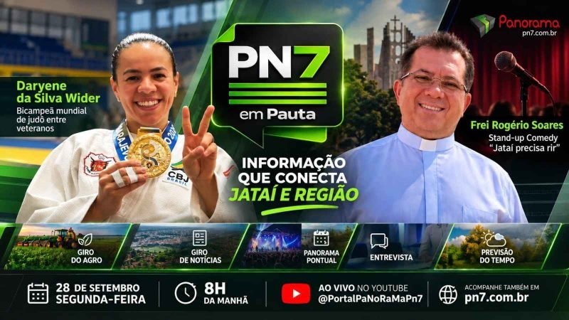 AO VIVO | PN7 em Pauta recebe Daryene Wider após bicampeonato mundial e Frei Rogério