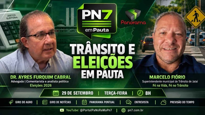 AO VIVO | PN7 em Pauta analisa reta final das Eleições 2026; programa também apresenta campanha de segurança no trânsito