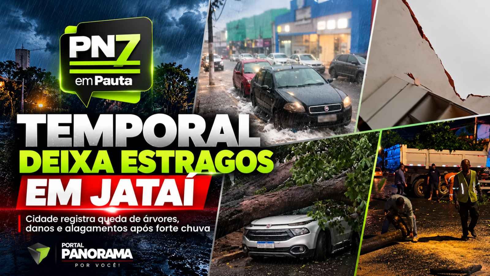 VÍDEO | Temporal deixa estragos em Jataí e previsão indica novas tempestades nesta quarta