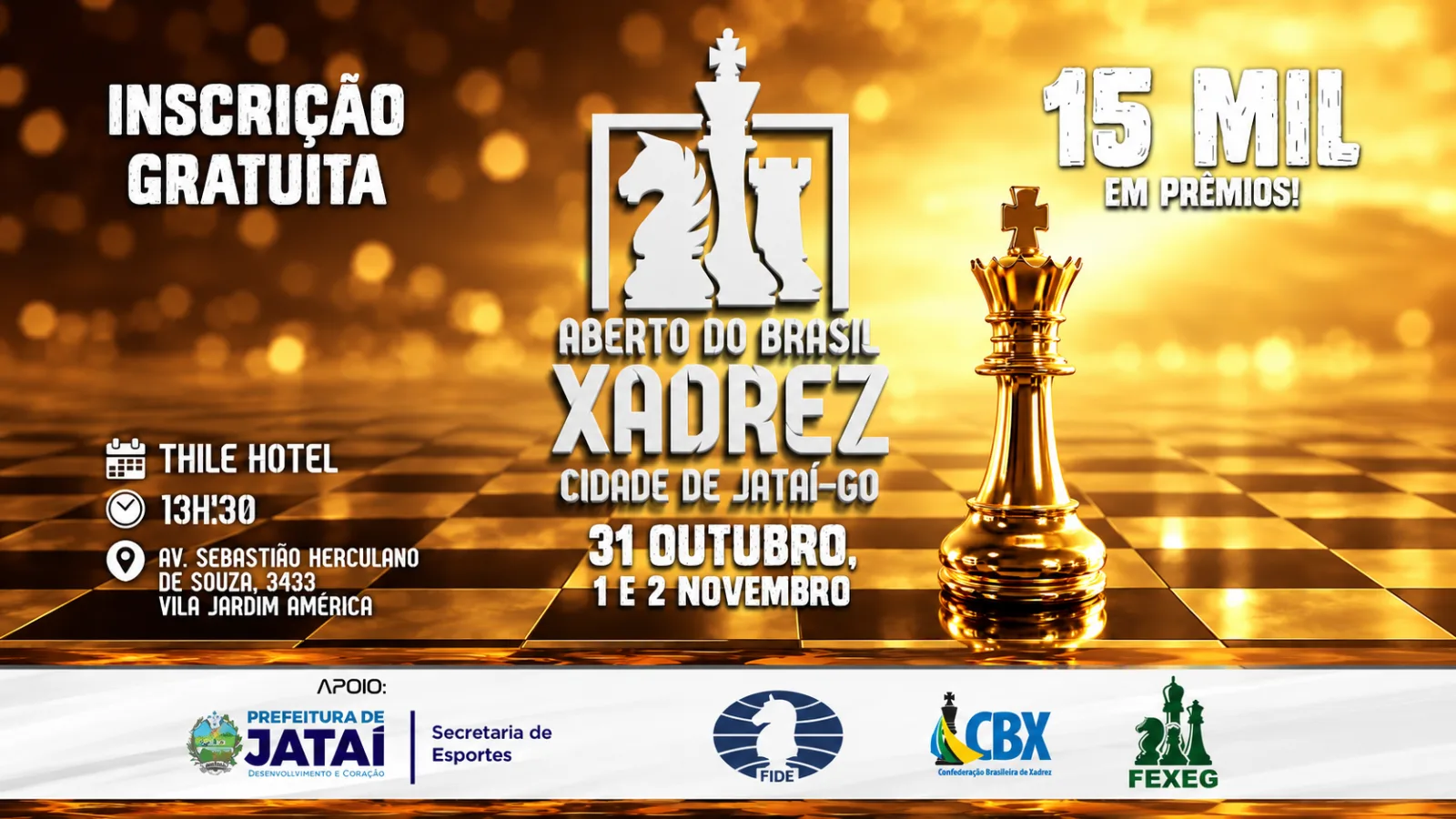 Aberto do Brasil de Xadrez em Jataí 2026