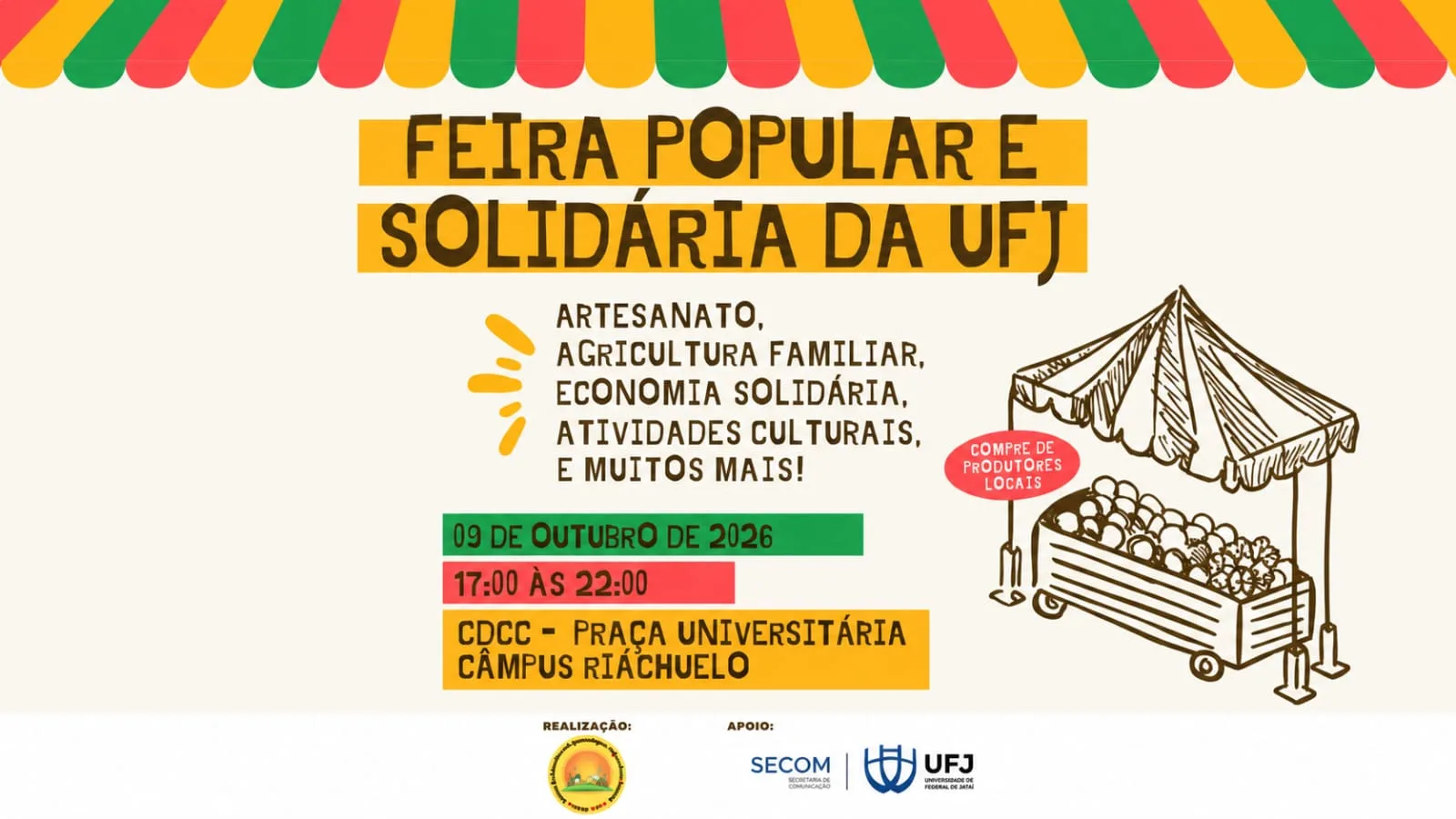 Feira Popular e Solidária da UFJ em Jataí