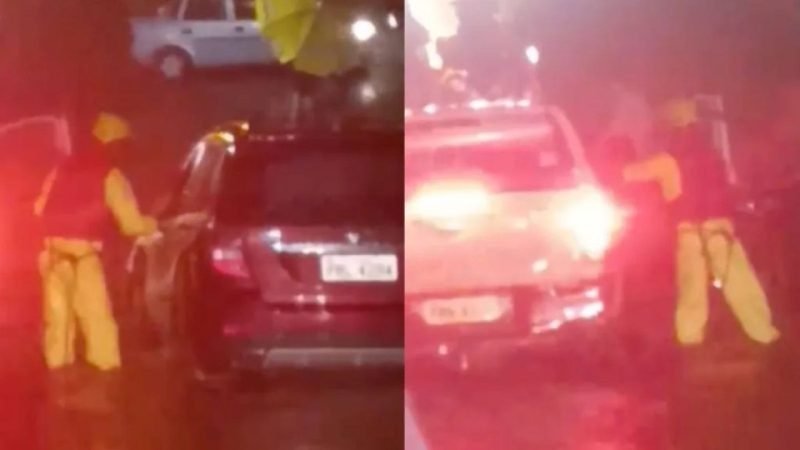 Idoso fica preso em carro durante enxurrada e é resgatado por bombeiros em Jataí