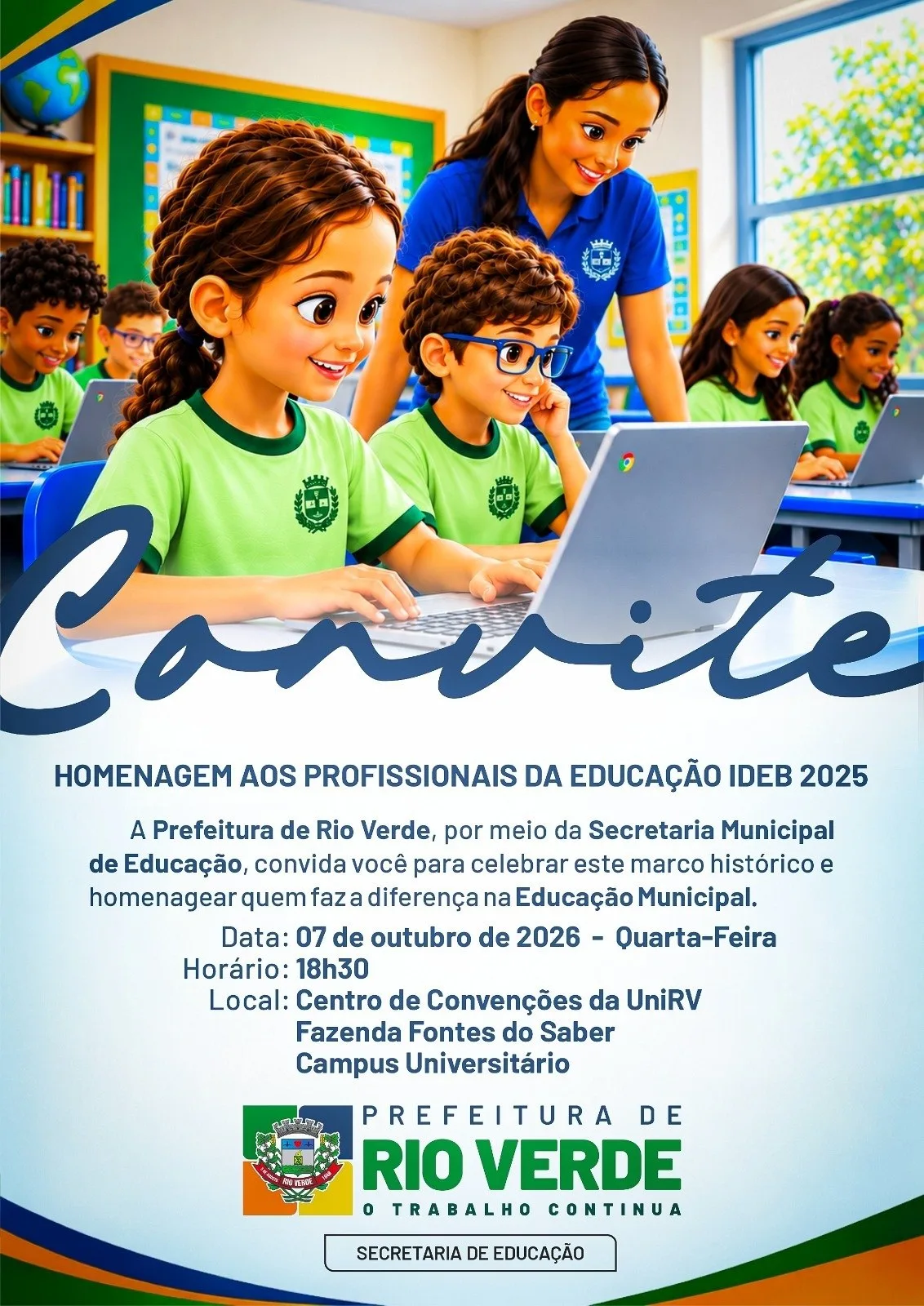 Rio Verde homenageia profissionais da Educação após destaque no Ideb 2025